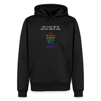 Idée cadeau arc-en-ciel pour les enfants Couleur arc-en-ciel - Sweat à capuche Premium bio Homme - noir - Devant - Nico (187cm)