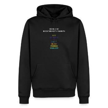 Farben des Regenbogen Geschenkidee lustig witzig - Männer Premium Bio Hoodie - Schwarz - Vorne - Nico (187cm)
