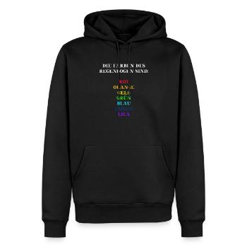 Farben des Regenbogen Geschenkidee für Kinder - Männer Premium Bio Hoodie - Schwarz - Vorne - Nico (187cm)