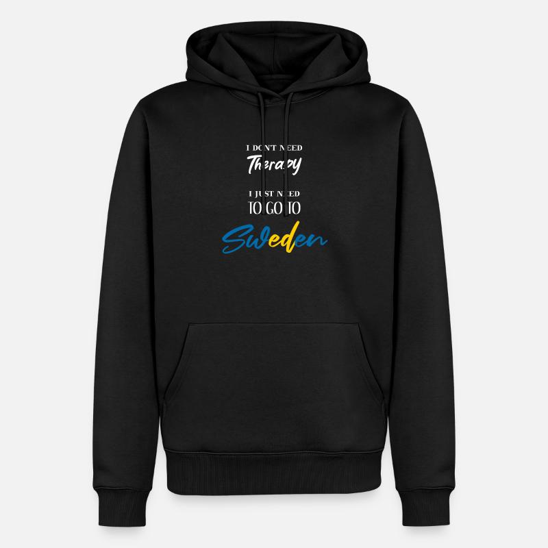 Suède Thérapie Idée Cadeau Drôle Dicton - Sweat à capuche Premium bio Homme - noir