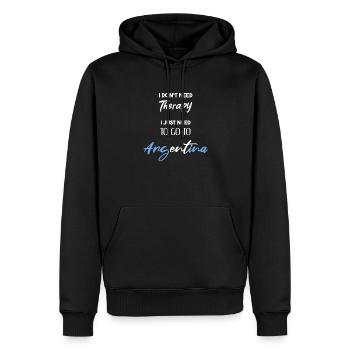 Argentinien lustiger Spruch Geschenkidee Therapie - Männer Premium Bio Hoodie - Schwarz - Vorne - Nico (187cm)