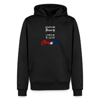 Croatie drôle de dicton idée cadeau thérapie - Sweat à capuche Premium bio Homme - noir - Devant - Nico (187cm)