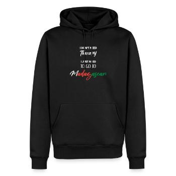 Je n’ai pas besoin de thérapie Madagascar Idée cadeau - Sweat à capuche Premium bio Homme - noir - Devant - Nico (187cm)