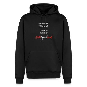 Schweiz lustige Geschenkidee witziger Spruch - Männer Premium Bio Hoodie - Schwarz - Vorne - Nico (187cm)