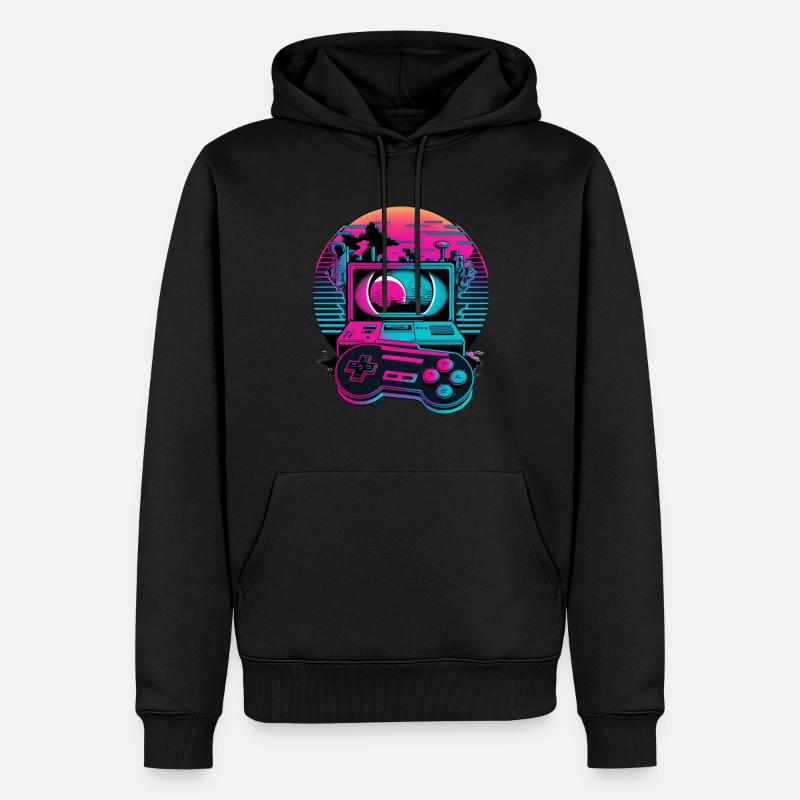 Console Controller Gaming - Sweat à capuche Premium bio Homme - noir