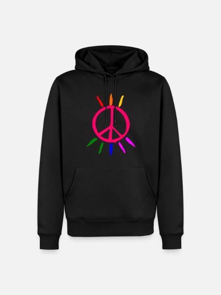 lgbt Peacezeichen - Männer Premium Bio Hoodie - Schwarz