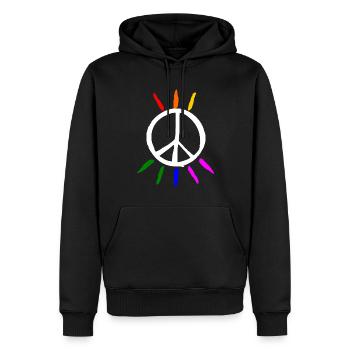 Peace - Men’s Premium Organic Hoodie - black - Front - Nico (187cm)
