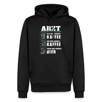 My daily routine as a doctor - Men’s Premium Organic Hoodie - black - Front - Nico (187cm)