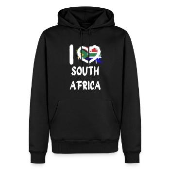 J’aime l’Afrique du Sud / J’aime l’Afrique du Sud - Sweat à capuche Premium bio Homme - noir - Devant - Nico (187cm)