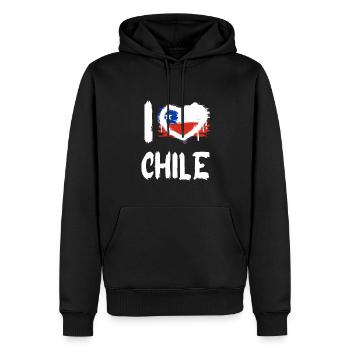 I love Chile / Ich Liebe Chile Land Länder - Männer Premium Bio Hoodie - Schwarz - Vorne - Nico (187cm)