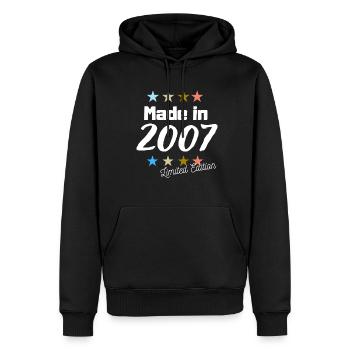 Fabriqué en 2007 Édition Limitée Vintage Anniversaire - Sweat à capuche Premium bio Homme - noir - Devant - Nico (187cm)