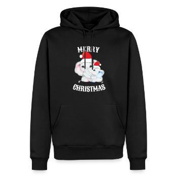 Weihnachten Elefanten Baby Santa Claus - Männer Premium Bio Hoodie - Schwarz - Vorne - Nico (187cm)