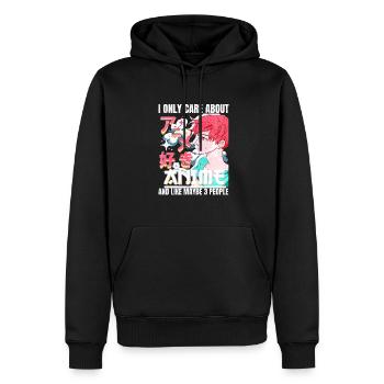 Anime Boy Ich kümmere mich nur um Anime und mag vielleicht 3 - Männer Premium Bio Hoodie - Schwarz - Vorne - Nico (187cm)
