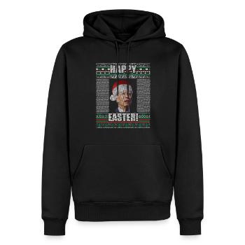 Drôle Biden Pull de Noël moche Joyeuses Pâques - Sweat à capuche Premium bio Homme - noir - Devant - Nico (187cm)