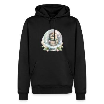 Süße Eule Glaskugel Wasser gefüllt Baby T-Shirt - Männer Premium Bio Hoodie - Schwarz - Vorne - Nico (187cm)