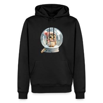 Süße Eule Glaskugel Wasser gefüllt Baby T-Shirt - Männer Premium Bio Hoodie - Schwarz - Vorne - Nico (187cm)