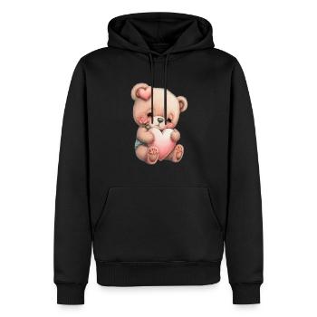 Teddy Bear Cuddly Toy Toy Sleep T-shirt - Sweat à capuche Premium bio Homme - noir - Devant - Nico (187cm)