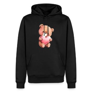 Teddy Bear Cuddly Toy Toy Sleep T-shirt - Sweat à capuche Premium bio Homme - noir - Devant - Nico (187cm)