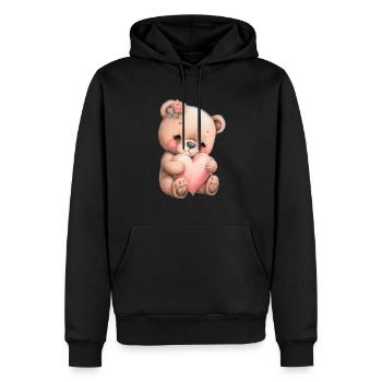 Teddy Bear Cuddly Toy Toy Sleep T-shirt - Sweat à capuche Premium bio Homme - noir - Devant - Nico (187cm)