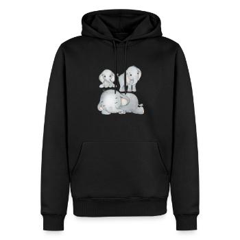 Elefanten Familie Mama Baby T-Shirt - Männer Premium Bio Hoodie - Schwarz - Vorne - Nico (187cm)