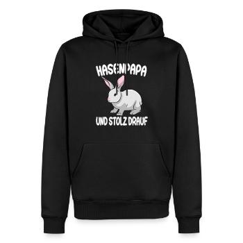 Hasenpapa und stolz drauf - Kaninchen Hase - Männer Premium Bio Hoodie - Schwarz - Vorne - Nico (187cm)