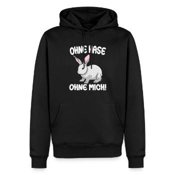 Ohne Hase ohne mich! Kaninchen Hase Zwergkaninchen - Männer Premium Bio Hoodie - Schwarz - Vorne - Nico (187cm)