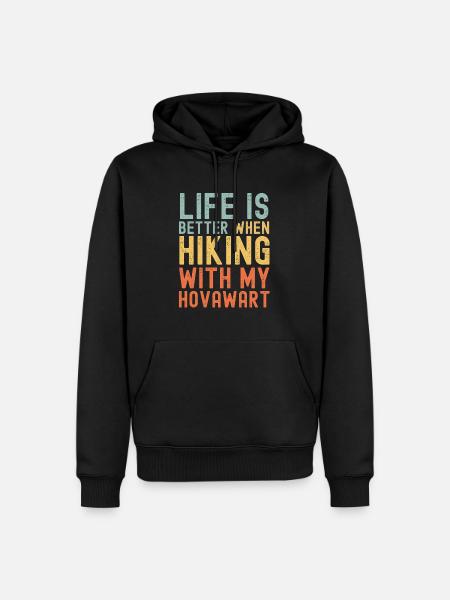 Hovawart Hiking dog retro - Men’s Premium Organic Hoodie - black