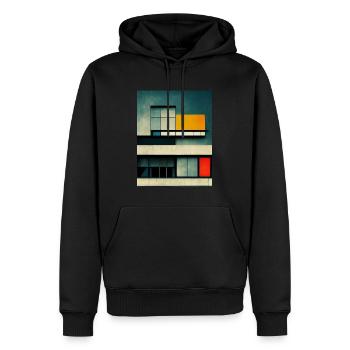 Bauhaus Style Architecture Inspired Design - Men’s Premium Organic Hoodie - black - Front - Nico (187cm)