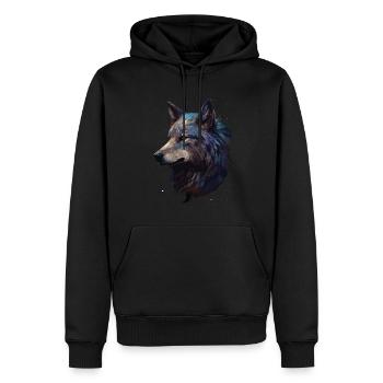 Wolf Scratch Marks Claws Wild Forest Animal Wolf's Head - Men’s Premium Organic Hoodie - black - Front - Nico (187cm)