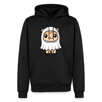 Chameau Halloween Bande dessinée Fantôme - Sweat à capuche Premium bio Homme - noir - Devant - Nico (187cm)