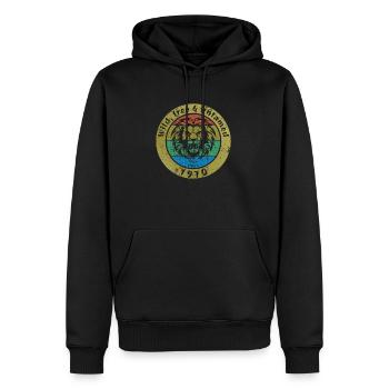 Wild, free & untamed since 07/1970 - Men’s Premium Organic Hoodie - black - Front - Nico (187cm)