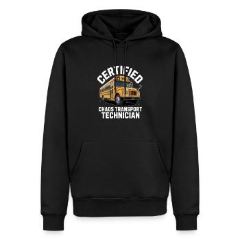 Certified Chaos Transport Technician - Men’s Premium Organic Hoodie - black - Front - Nico (187cm)