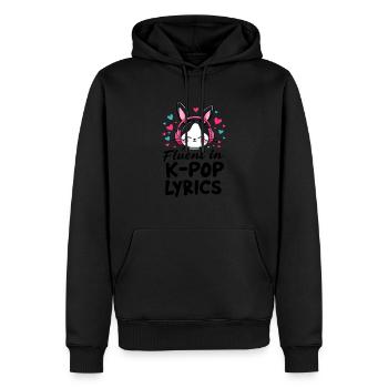 Fluent In K-Pop Süßer Hase Häschen - Männer Premium Bio Hoodie - Schwarz - Vorne - Nico (187cm)