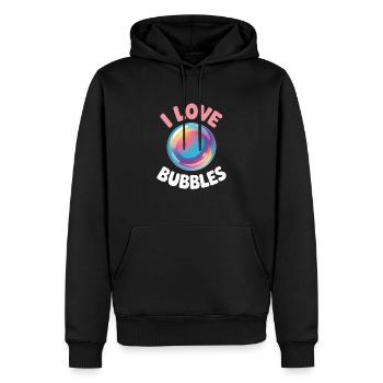 J’aime les bulles de savon Bulles pour enfants - Sweat à capuche Premium bio Homme - noir - Devant - Nico (187cm)