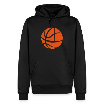 basketball_orange_2 - Sweat à capuche Premium bio Homme - noir - Devant - Nico (187cm)