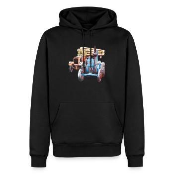 Alte Schlepper - Männer Premium Bio Hoodie - Schwarz - Vorne - Nico (187cm)