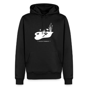 Feuchtgebiet Frosch Tümpel See Weiher Vogel weiss - Männer Premium Bio Hoodie - Schwarz - Vorne - Nico (187cm)