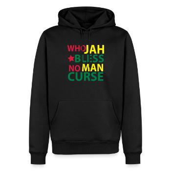 who jah bless - Sweat à capuche Premium bio Homme - noir - Devant - Nico (187cm)
