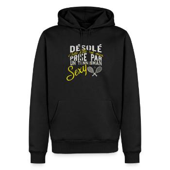 tennismen sexy t-shirt cadeau - Sweat à capuche Premium bio Homme - noir - Devant - Nico (187cm)