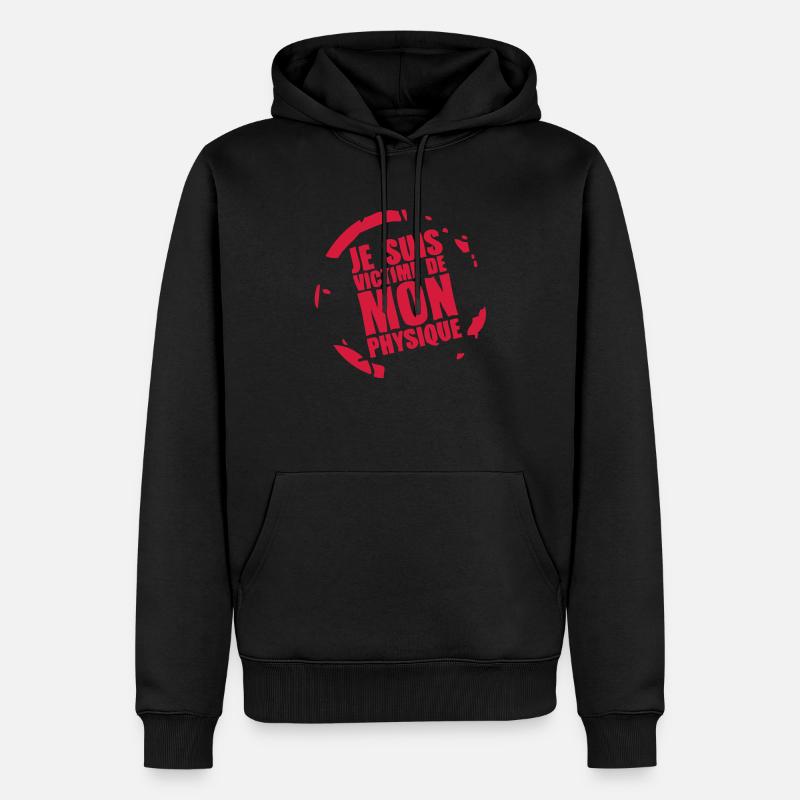victime de mon physique1 - Sweat à capuche Premium bio Homme - noir