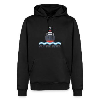 Auf die Insel - Männer Premium Bio Hoodie - Schwarz - Vorne - Nico (187cm)