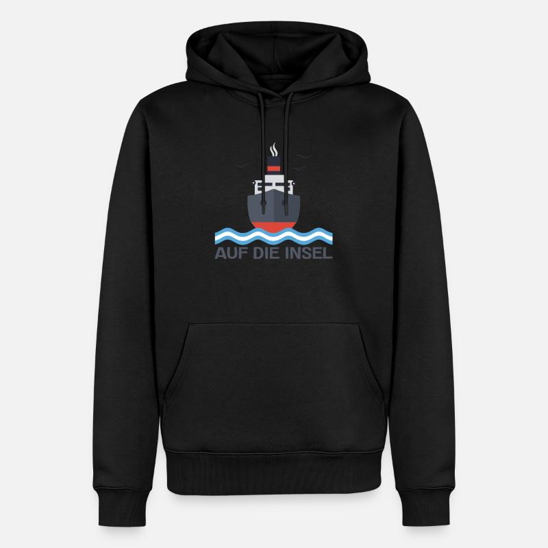 Auf die Insel - Männer Premium Bio Hoodie - Schwarz