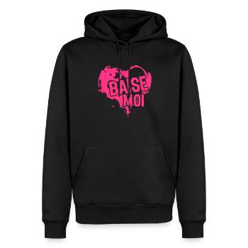 Herz Liebe Herz fick mich - Männer Premium Bio Hoodie - Schwarz - Vorne - Nico (187cm)