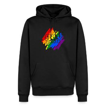Gay__N006 - Sweat à capuche Premium bio Homme - noir - Devant - Nico (187cm)