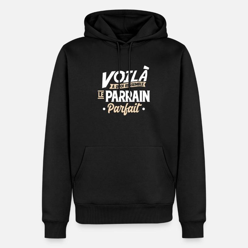 Le parrain parfait cool - Sweat à capuche Premium bio Homme - noir