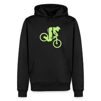 DOWNHILL MOUNTAIN BIKER - Herre Premium økologisk hoodie - sort - Foran - Nico (187cm)