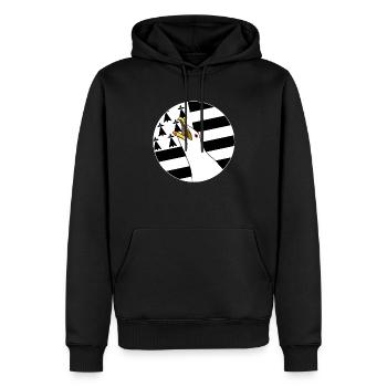 Armorican seagull - Männer Premium Bio Hoodie - Schwarz - Vorne - Nico (187cm)