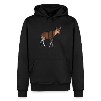 Okapi 02 - Sweat à capuche Premium bio Homme - noir - Devant - Nico (187cm)