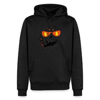 carte poker as paire smiley bluff - Sweat à capuche Premium bio Homme - noir - Devant - Nico (187cm)