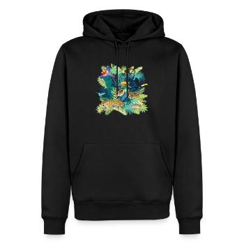 South America Jungle Light - Sweat à capuche Premium bio Homme - noir - Devant - Nico (187cm)